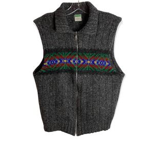 United colors of benneton Wool Vest Full Zip Womans Size Medium Nordic EUC